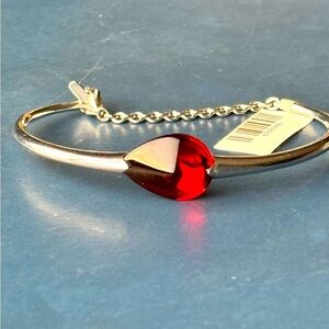 Baccarat Jewelry- Fleurs de Psydelic Red Crystal silver Bracelet. Size LG -16cm